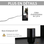 Lampadaire étagère Lampe étagère 26L x 26l x 160H cm 4 Niveaux MDF Noir Motif nid d'abeille