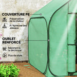 Mini serre pop-up petite serre légumes plante fleurs avec porte à fermeture éclair en PE 150 x 148 x 148 cm vert