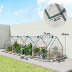 Mini Serre de Jardin mini serre tunnel 4 fenêtres avec Zip enroulables Acier PE 140 g/m² Anti-UV 360x90x90cm Transparent