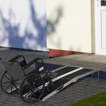 Rampe de fauteuil roulant pliable, rampe de chargement sablage 183x73,5 cm en alliage d'aluminium, antidérapante, bordures de sécurité, charge max. 270 kg, noir