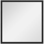Miroir mural carré 50 x 50 cm, cadre en bois noir, idéal pour la salle de bain, salon ou chambre