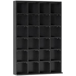 Meuble de rangement multimédia 456 CD/ 336 DVD - bibliothèque en bois avec étagères réglables, 89 x 130,5 cm, noir