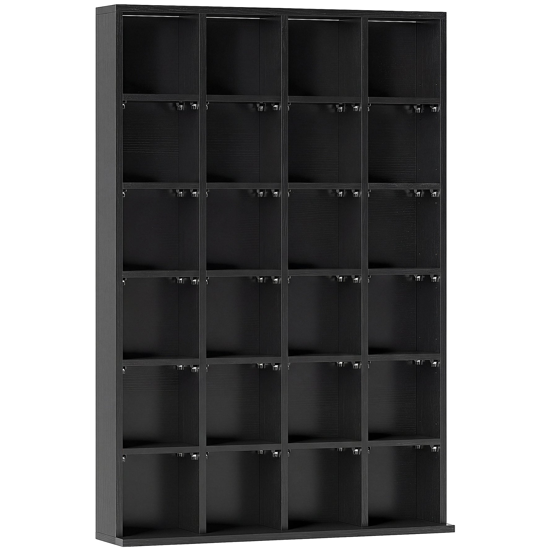 Meuble de rangement multimédia 456 CD/ 336 DVD - bibliothèque en bois avec étagères réglables, 89 x 130,5 cm, noir