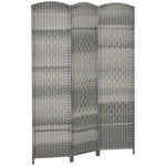 Paravent intérieur en bois 3 panneaux séparateur de pièce pliable pour salon chambre 135 x 180 cm gris