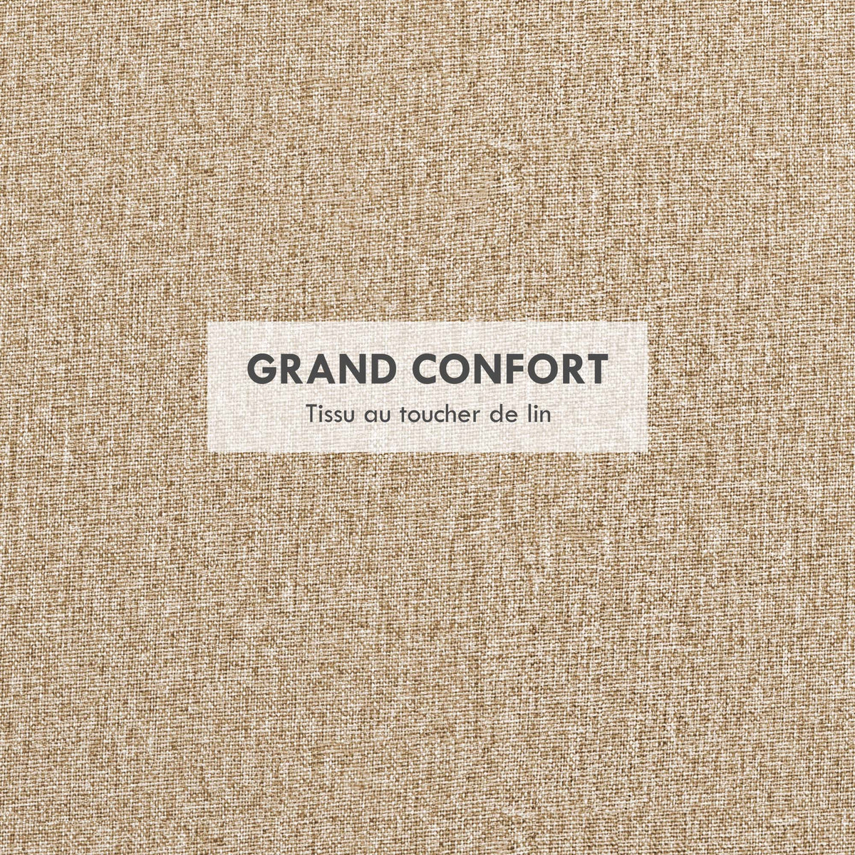 Pouf rotondo poggiapiedi sgabello con vano contenitore, vassoio reversibile, mobile 3 in 1 gambe in legno beige