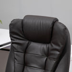 Fauteuil de bureau massant et chauffant électrique fauteuil bureau ergonomique revêtement synthétique brun