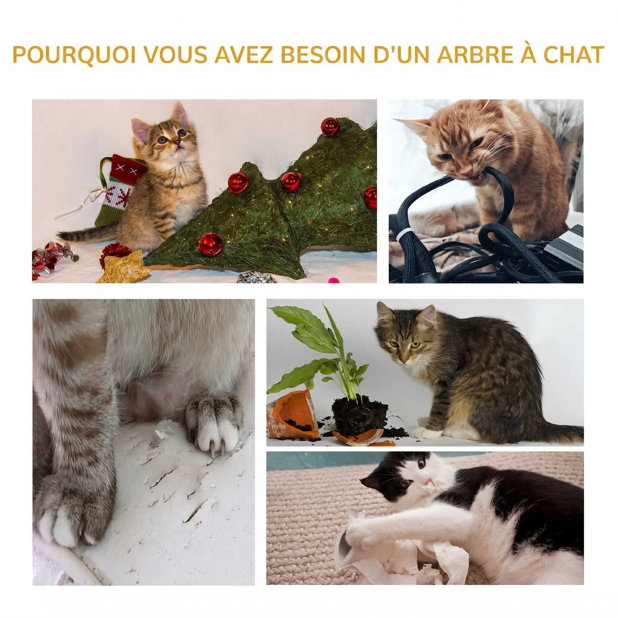 Arbre à chat avec griffoir centre d'activités 2 plateformes coussin bleu clair