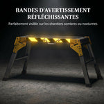 Établi pliant, établi de serrage en aluminium, table de travail robuste avec poignée, design antidérapant, argenté