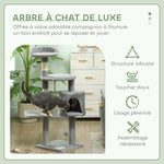 Arbre à chats multi-équipements griffoirs grattoirs plateformes niche corde jouets 40 x 40 x 114 cm gris