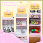 Cuisine enfant jouet d'imitation pour enfant - dinette enfant de 3-8 ans, rose