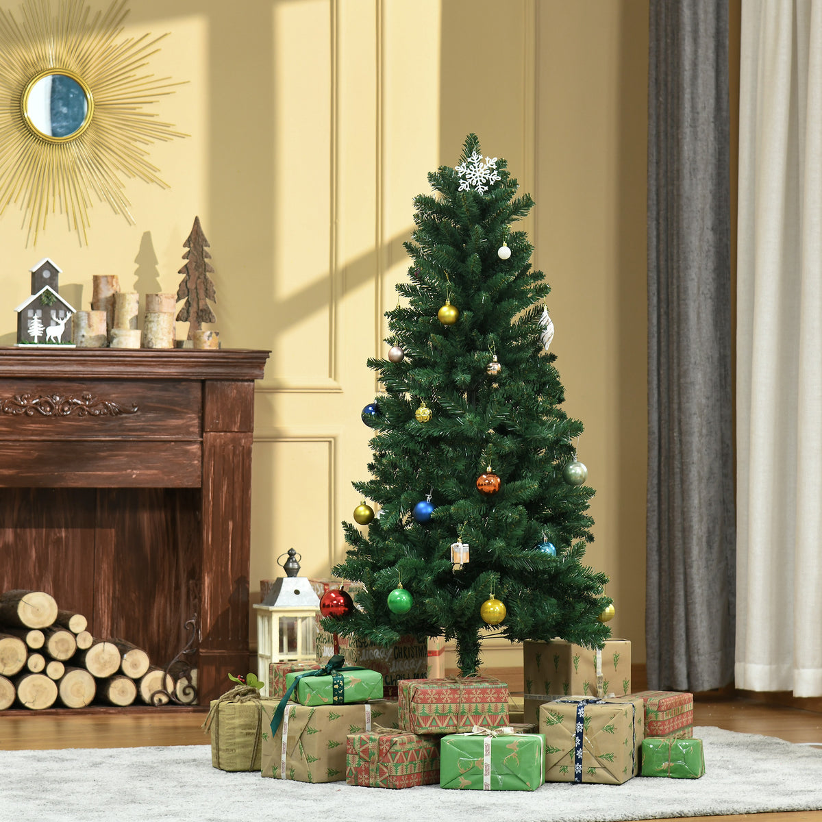 Sapin de Noël Artificiel 150H cm 454 Branches épines Imitation Nordmann Grand réalisme Vert