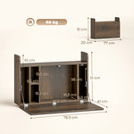 Bureau suspendu table murale table d'ordinateur murale et tablette rabattable avec rangements - 77 x 20 x 51 cm