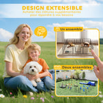 Parc pour chien, enclos chien 12 panneaux modulable et pliable, enclos portable en acier 60H cm avec porte, clôture pour chat, chiens de petit taille, intérieur et extérieur, gris