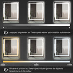 Miroir rectangulaire mural lumineux LED de salle de bain 70 x 50 cm