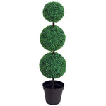 Buis Artificiel topiaire Artificielle en Forme de Boules dim. Ø 30 x 112H cm Vert