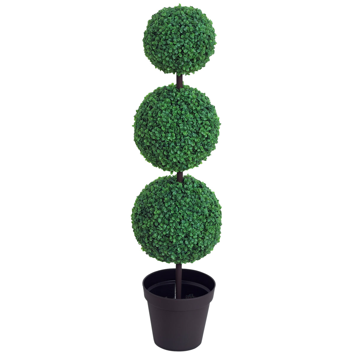 Buis Artificiel topiaire Artificielle en Forme de Boules dim. Ø 30 x 112H cm Vert