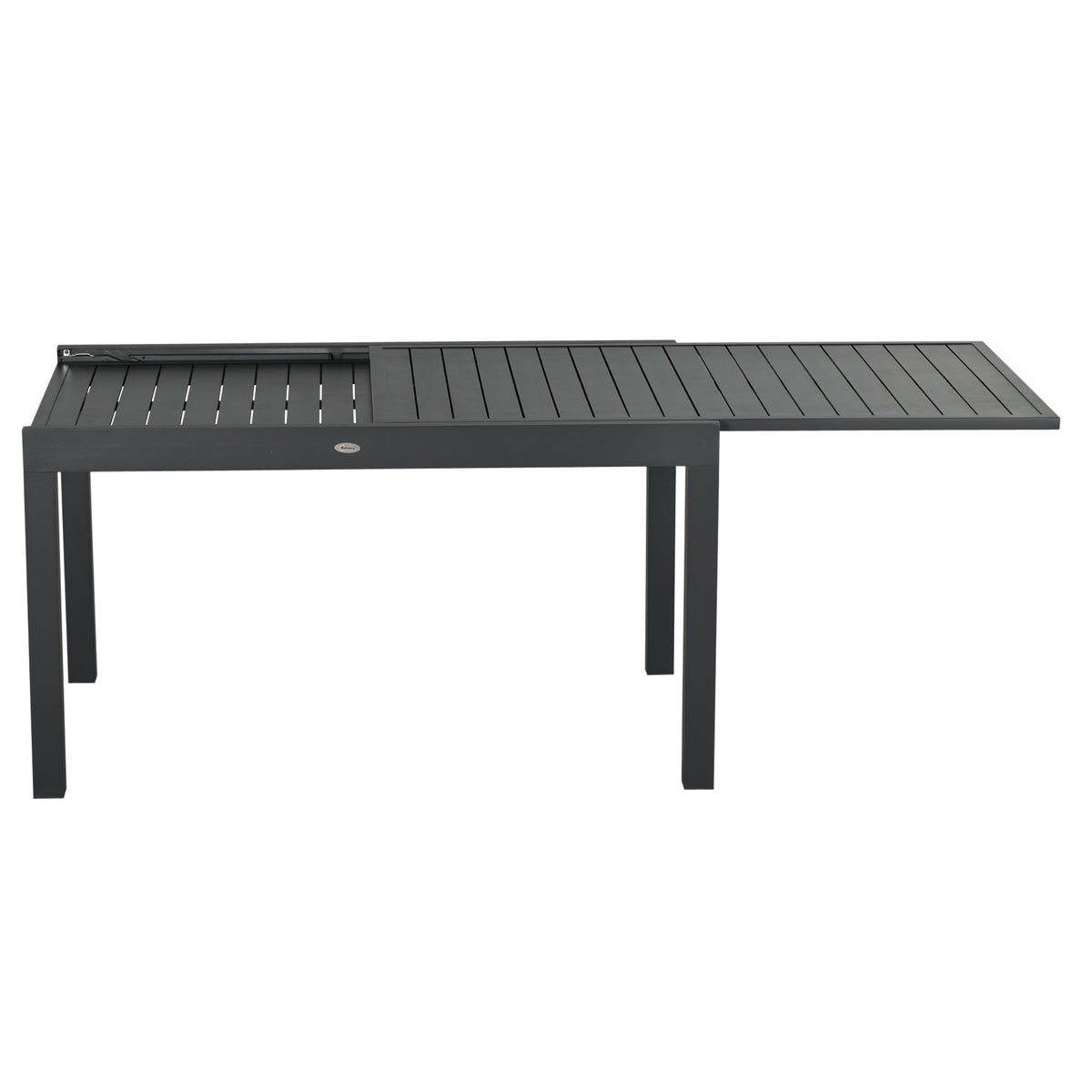 Salon de jardin table extensible 135-270 cm en aluminium et textilène 6/10 personnes 8 chaises empilables gris