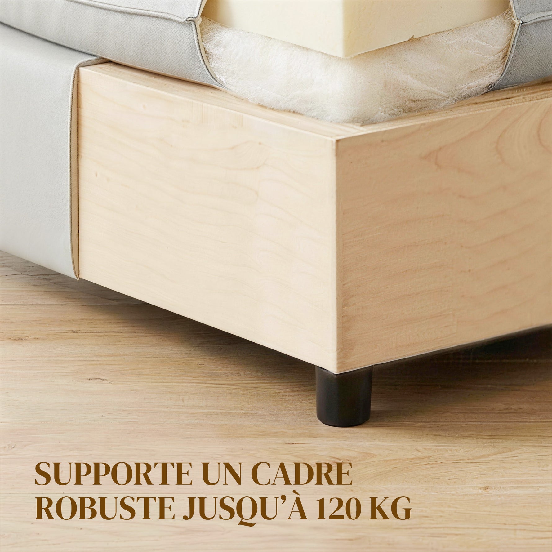 Repose pied salon carré, ottoman avec pieds en plastique, pouf salon pour chambre à coucher, entrée, 75x75x40 cm, gris