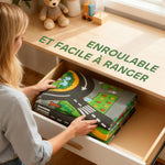 Tapis de jeu pour bébé, tapis de sol antidérapant, motif de route de la ville, 200 x 150 cm, multicolore