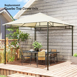Toile de rechange pour pavillon tonnelle tente toit de remplacement gazebo de jardin polyester 180 g/m² 3 x 3 m crème