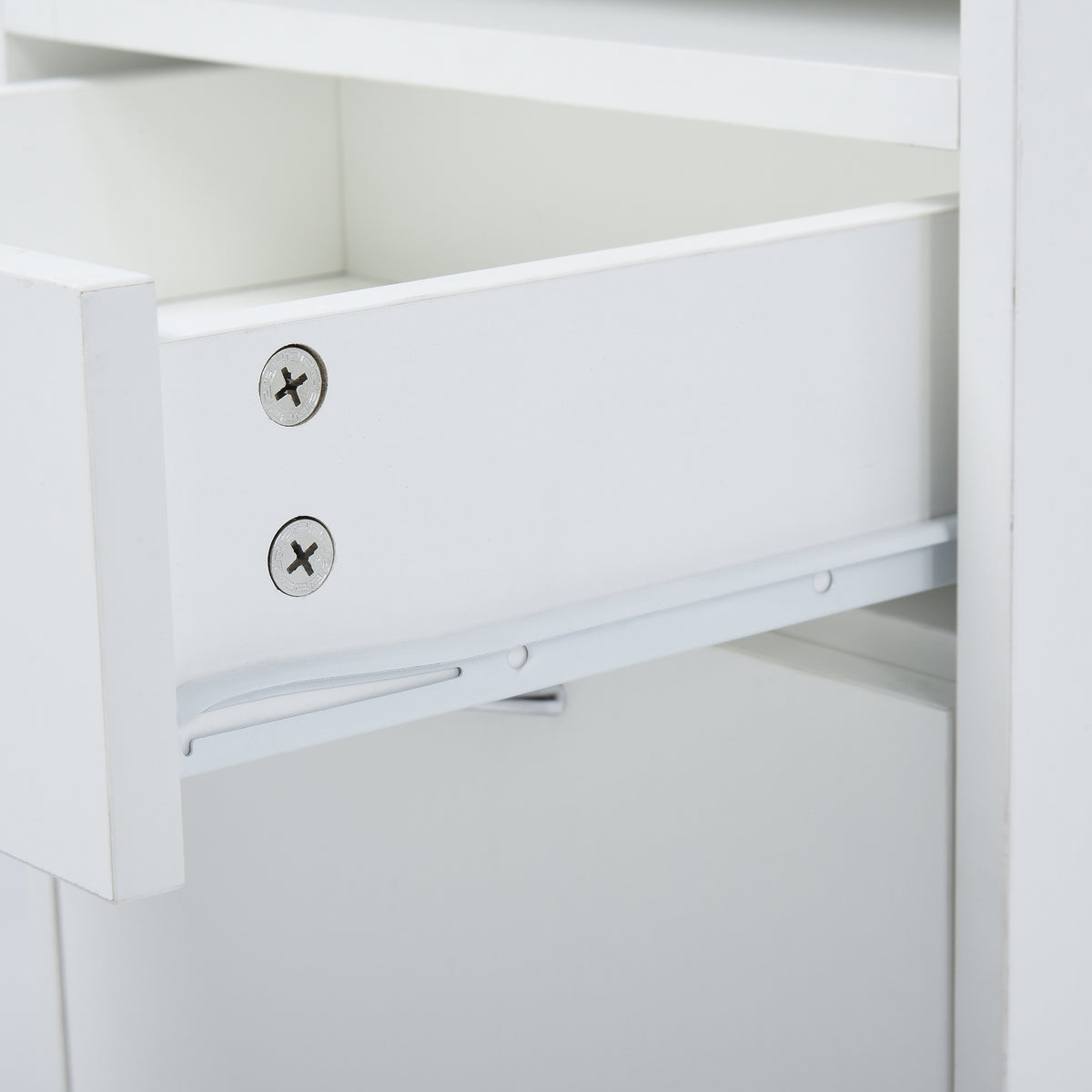 Lot de 2 caissons de bureau rangement de bureau sur roulettes tiroir placard niche panneaux particules blanc