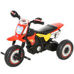 Tricycle Enfants Moto Cross Effets musicaux et Lumineux Coffre Rangement Rouge