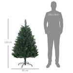 Sapin de Noël artificiel 305 branches avec pied croix acier amovible Ø 85 x 120H cm vert
