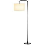 Lampadaire sur pied salon en métal noir moderne avec abat-jour câble de 180 cm 64 x 38 x 163,5 cm noir