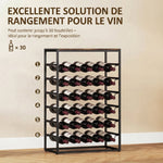 Casier à bouteilles pour 30 bouteilles, étagère à vin avec 6 niveaux, style industriel, 59x30x88,5cm, brun rustique