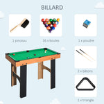 Mini Table multi jeux 4 en 1 babyfoot billard air hockey ping-pong avec accessoires en bois 92L x 78l x 80H cm