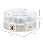 Yaourtière 7 pots de 180ml machine à yaourt électrique en acier inoxydable thermostat réglable 24 x 24 x 13 cm blanc