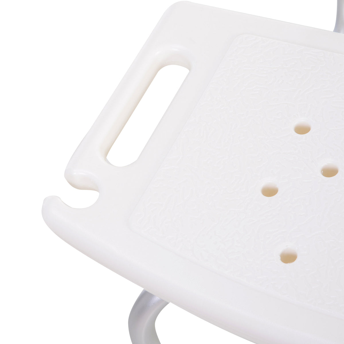 Chaise de Douche siège de Douche Ergonomique Hauteur réglable Pieds antidérapants Charge Max. 136 Kg alu HDPE Blanc