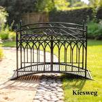 Pont de Jardin en Métal Style Baroque Passerelle Décorative avec Garde-Corps 91cm et Charge 100kg Noir