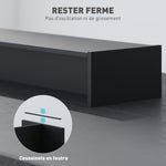 Rehausseur écran PC bureau support d'écran d'ordinateur de 100 cm support moniteur avec deux compartiments, noir