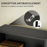 Bibliothèque étagère de rangement 6 niveaux avec étagères réglables pour salon, chambre, bureau, 60x24x158,5cm, noir