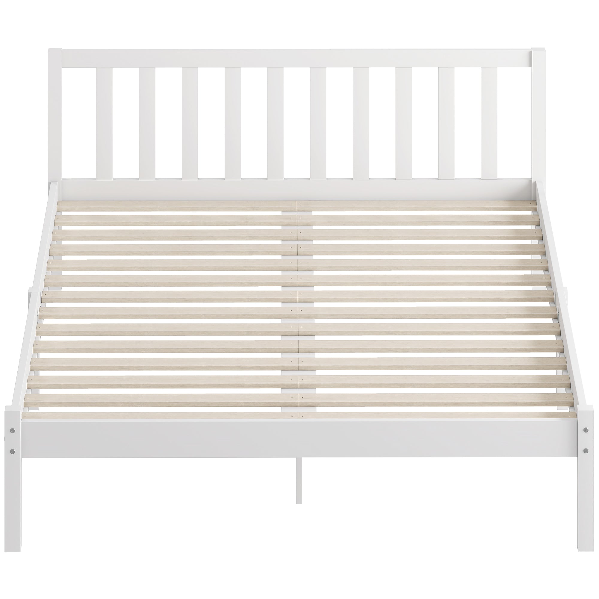 Bettgestell aus Massivholz 140x190 cm Einzelbett mit Kopfteil und stabilem Lattenrost für Kinder und Erwachsene