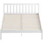 Estructura de cama de madera maciza 140x190 cm cama individual con cabecero y somier de láminas resistente para niños y adultos