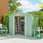 Abri de Jardin 2,42 m² - Remise pour Outils avec Fondation - cabanon Porte verrouillable - tôle d'acier Vert clair