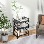 Étagère de rangement à 3 niveaux étagère en métal design industriel structure en acier 55 x 40 x 77 cm Noir