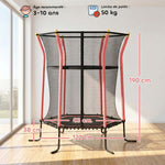 Trampoline pour enfant 1,22 x 1,11 x 1,9 m filet de sécurité porte zippée 6 poteaux rembourrés inclus rouge noir