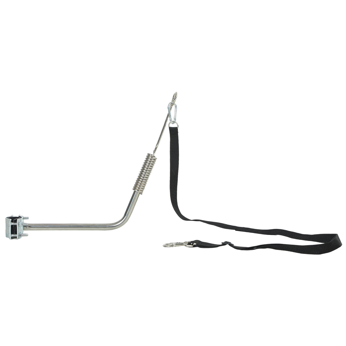 Laisse de Vélo pour Chien 180 cm en Inox , Fixation Rapide, Ressort Amortisseur, Sangle Ajustable, Argent