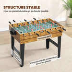 Table multijeux 13 en 1, table de jeu baby-foot, billard, ping-pong, 121x109x80cm, pour enfants et adultes, noyer clair