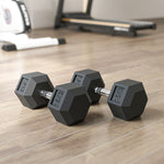 Juego de 2 mancuernas de 30 kg, mancuerna hexagonal para entrenamiento muscular y halterofilia, negro
