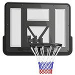 Panier de basket mural panier basket avec panneau incassable cerceau en acier et filet indéchirable 110L x 75H cm noir