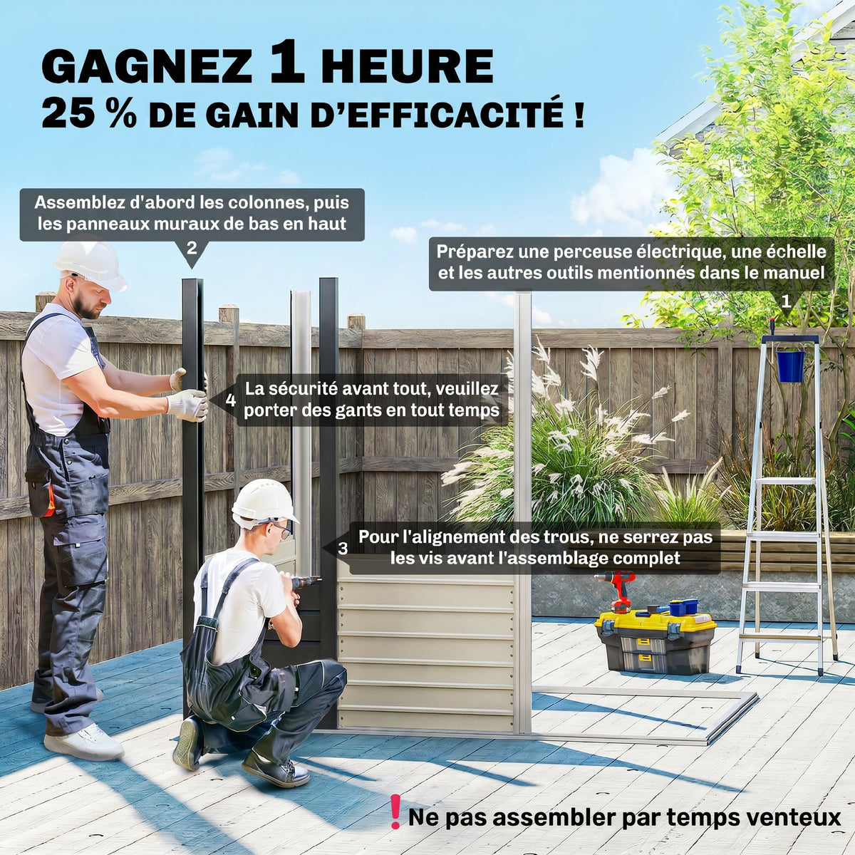 Abri de jardin 2,3m² - pour Outils - cabanon Porte verrouillable - dim. 191L x 130P x 166,5-183H cm - acier