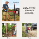 Cric farm jack tout-terrain ATV 4x4, cric pour voiture véhicule charge max. 3000 kg, hauteur de levage 11-135 cm, rouge