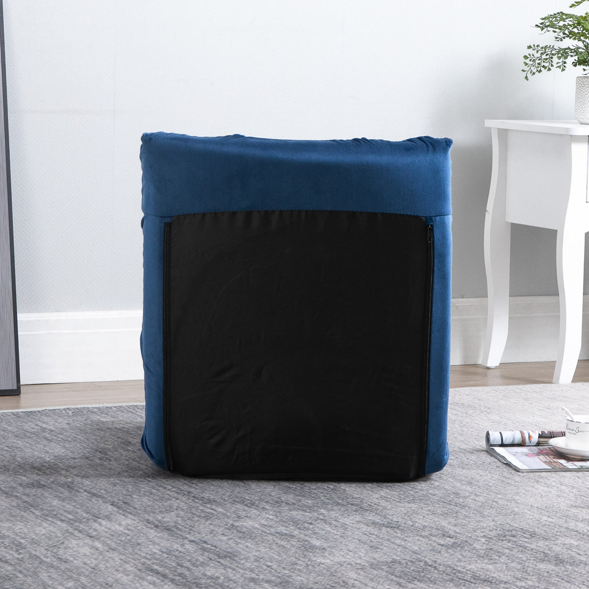 Fauteuil Convertible Fauteuil Paresseux Grand Confort Inclinaison Dossier Multipositions 90°-180° Bleu Roi