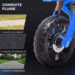 Moto da cross elettrica per bambini 3-8 anni, batteria 6V, 2 motori, clacson e rotelle, carico 30KG, blu