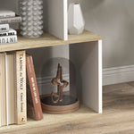 Bibliothèque style scandinave meuble de rangement 5 étagères anti-basculement Charge 25 kg aspect bois & Blanc