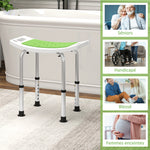 Siège de Douche réglable en Hauteur Tabouret de Douche Ergonomique Pieds antidérapants Charge Max. 135 Kg alu HDPE Vert